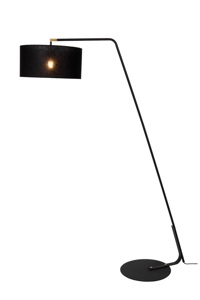 Lampada da terra KELSO nera in lino 1xE27 Lucide