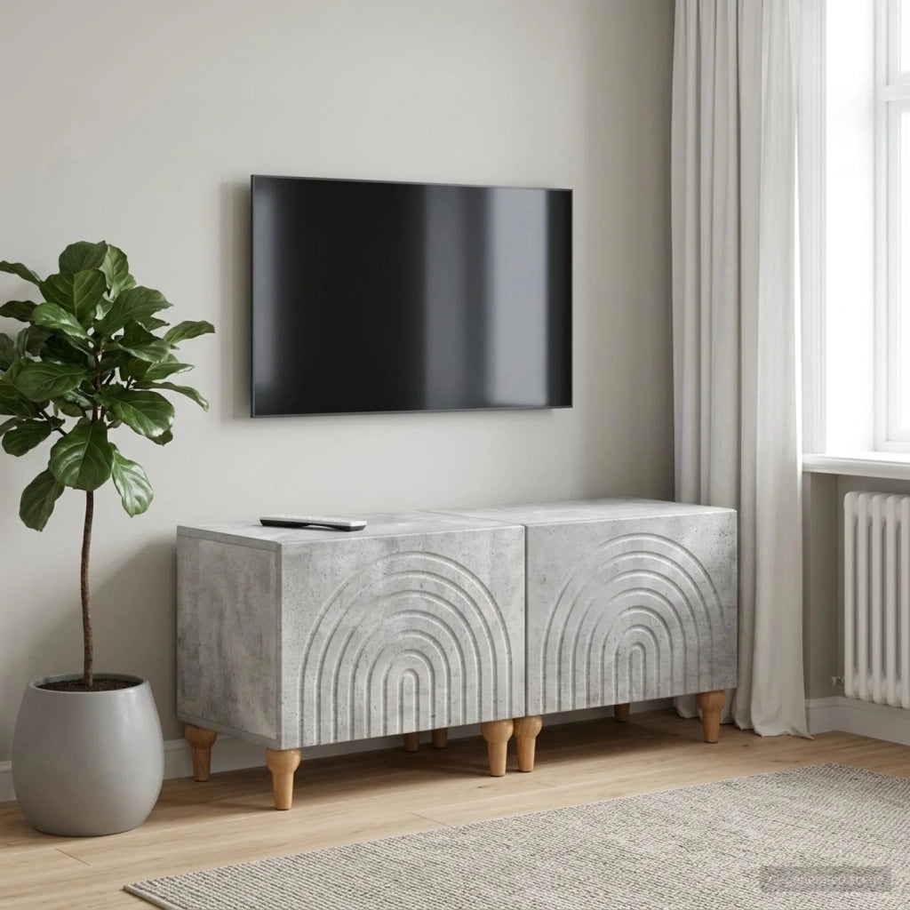 Mobile TV Grigio Cemento Legno ingegnerizzato 896238