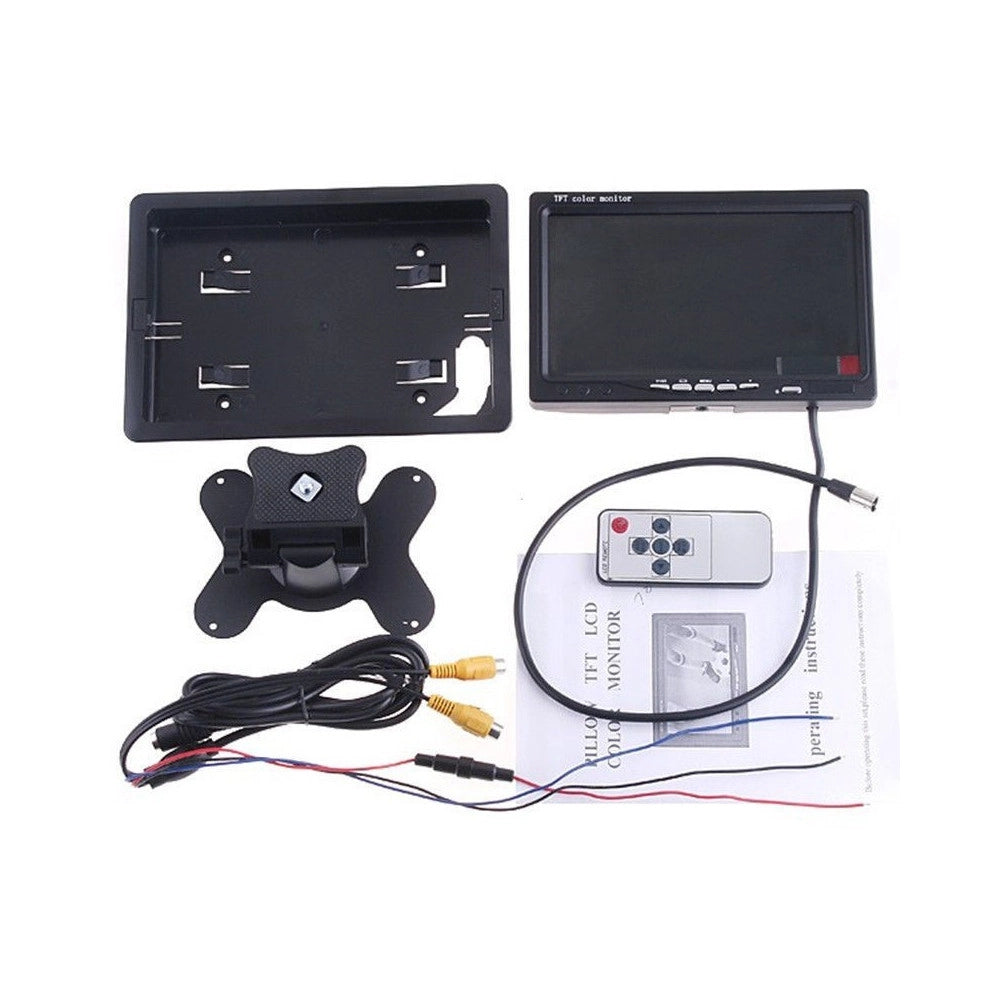 Trade Shop - Monitor Lcd Led Tft 7" Pollici 2 Ingressi Per Telecamera Retromarcia -