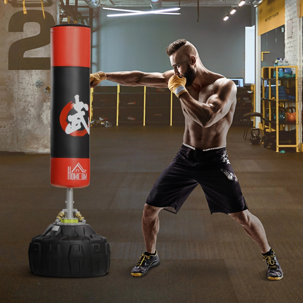 Sacco da Boxe da Terra 180 cm con Ventose ¨C Zephmum ¨C Nero e Rosso
