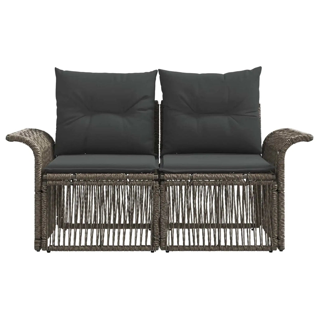 Divano da giardino 2-Numero di posti Grigio polyrattan 42026693