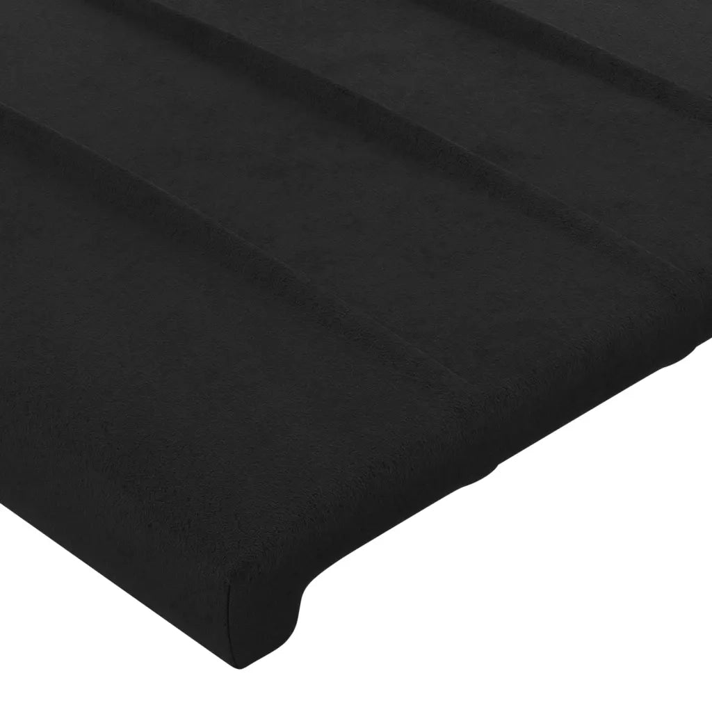 Testiera ad Orecchio-Testata con Orecchie Nera 183x16x118/128 cm in Velluto 720167