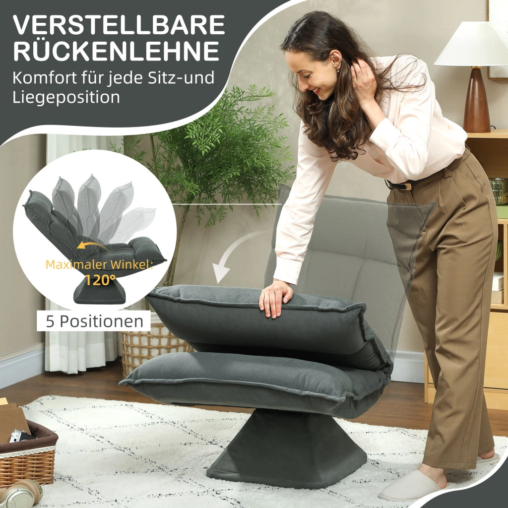 Poltrona reclinabile girevole ¨C Minimal ¨C Grigio scuro
