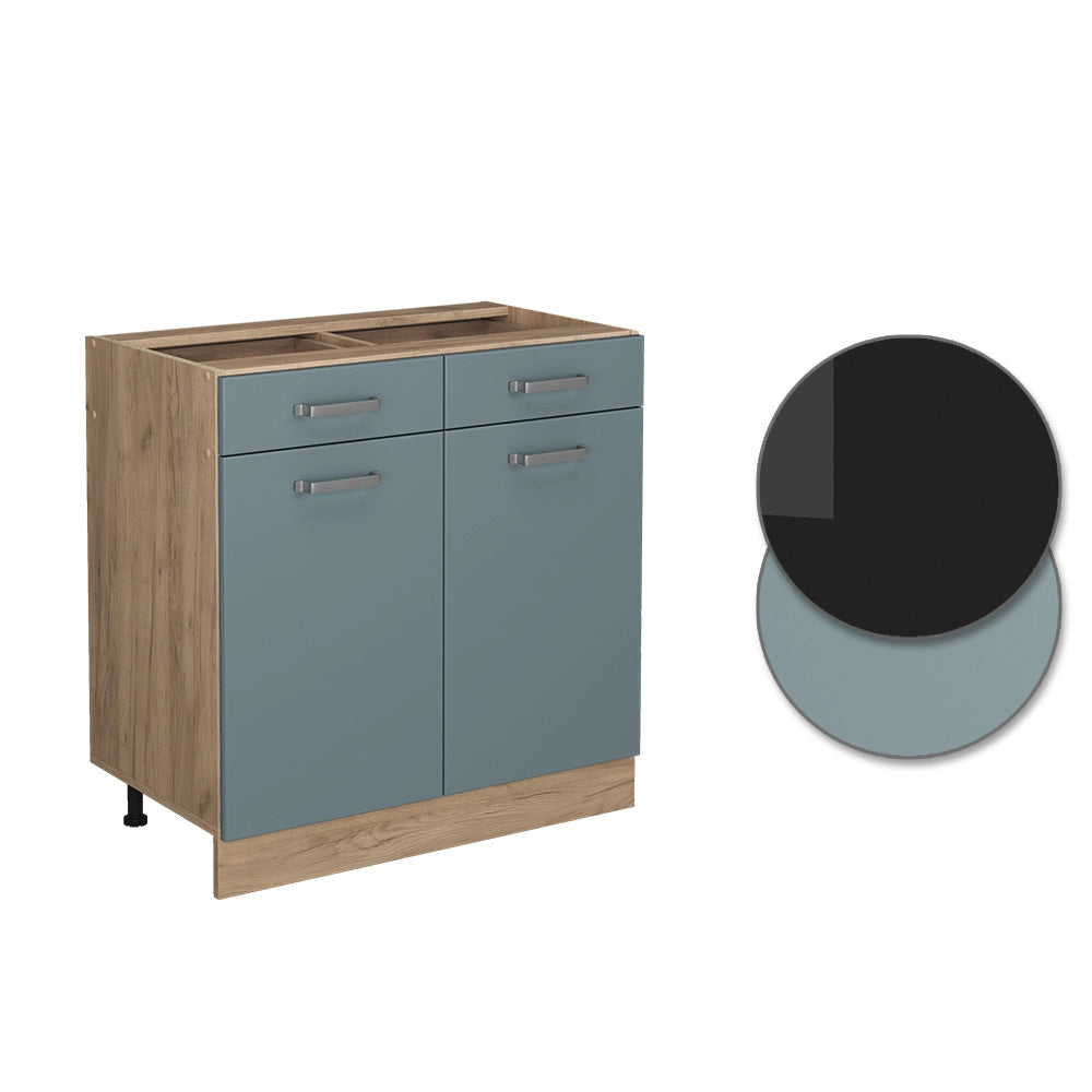 Vicco Mobiletto base per cucina Grigio-blu 80 cm , PL Rovere