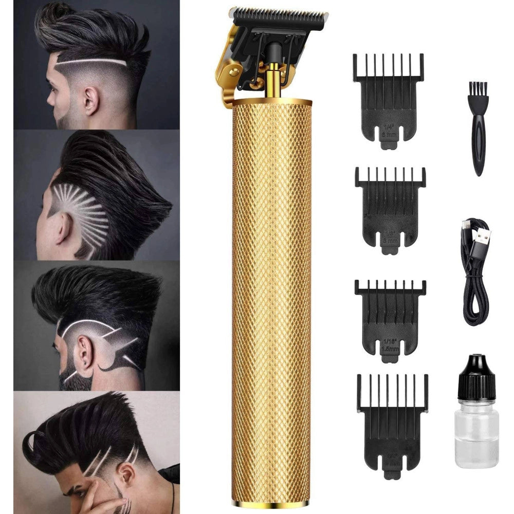 Trade Shop - Tagliacapelli Rasoio Elettrico Professionale Usb Ricaricabile Retrò Vintage Oro -