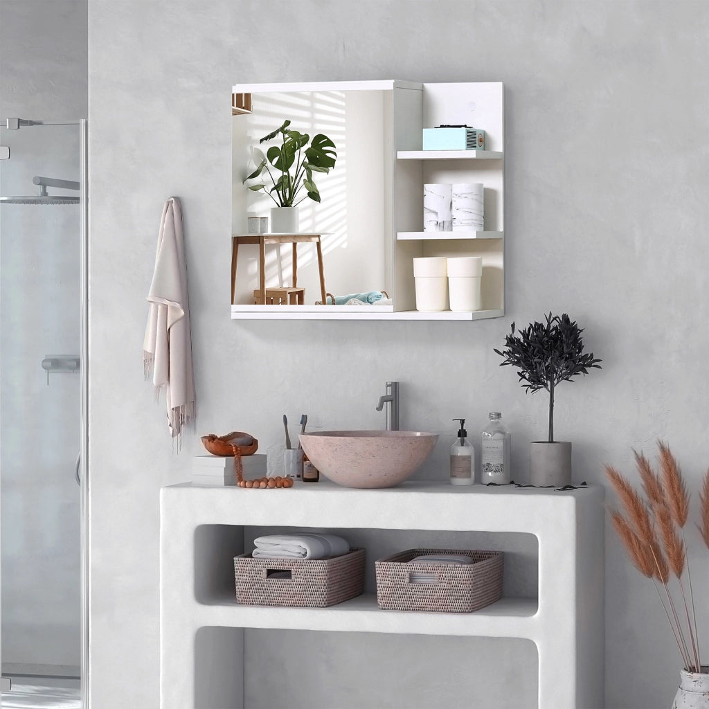 Armadio con Specchio per Bagno ¨C Minimal ¨C Bianco 60x18x50 cm
