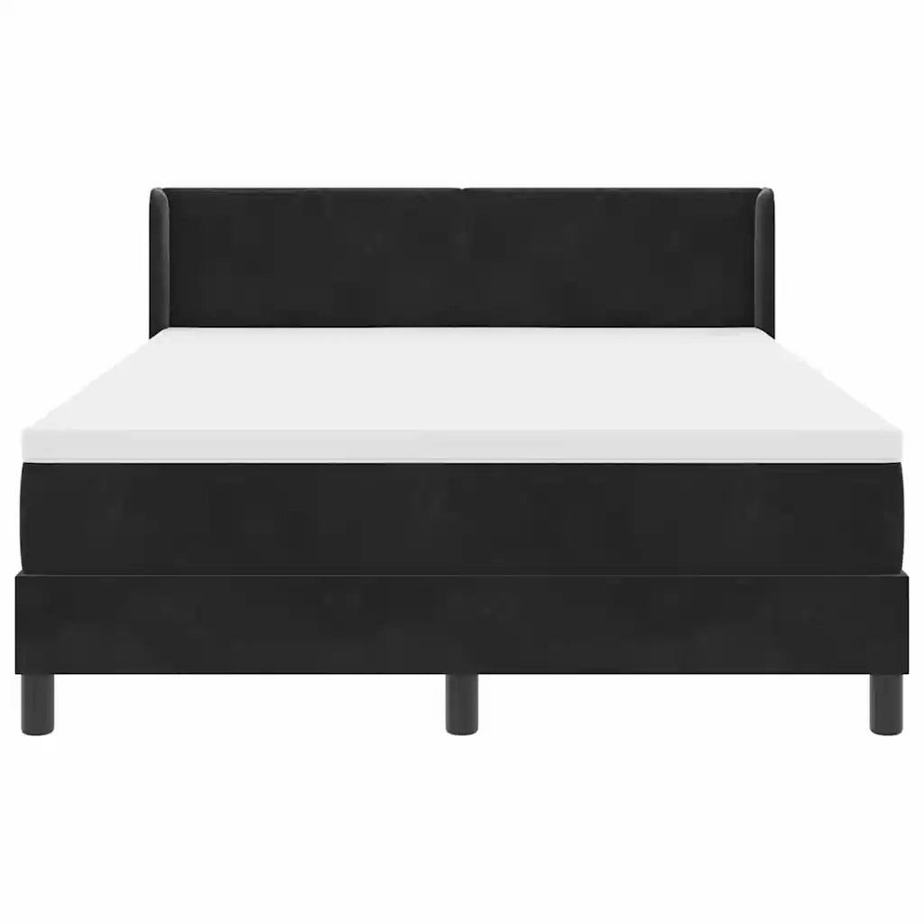 Letto a molle con materasso Nero 190 x 140 cm Poliestere