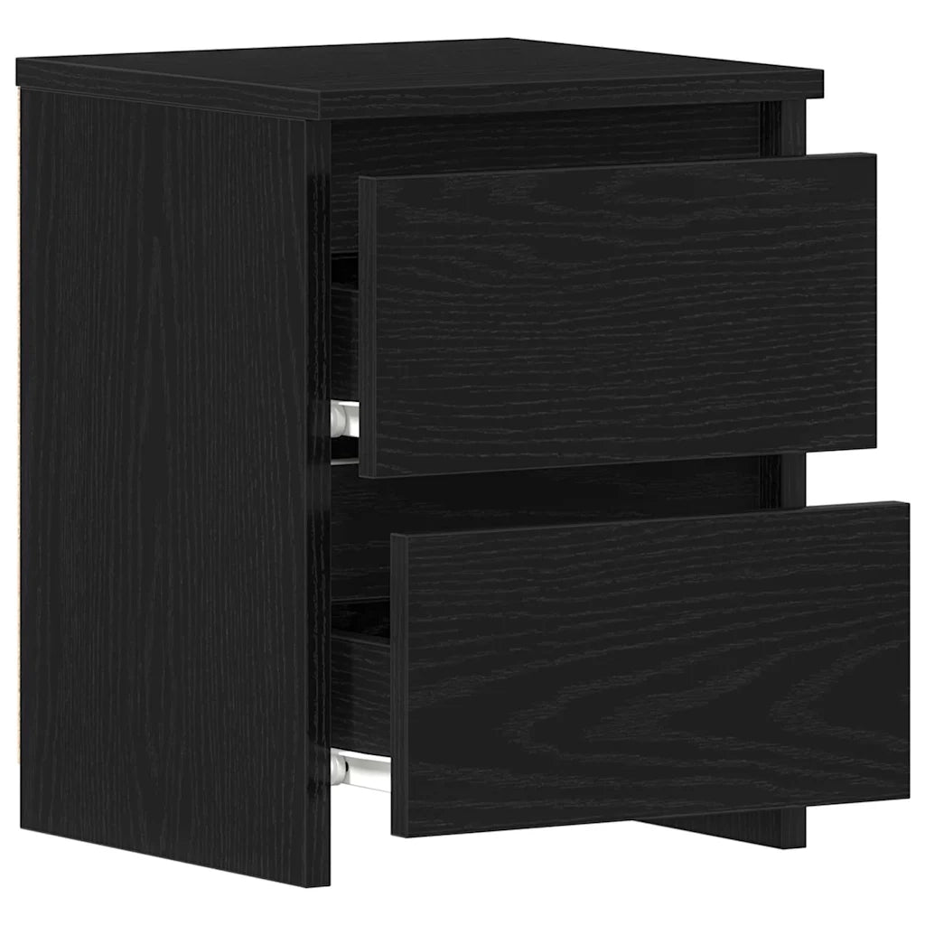 Armadio da Notte con cassetto 2 pcs Rovere Nero 30 x 30 x 40 cm 861989