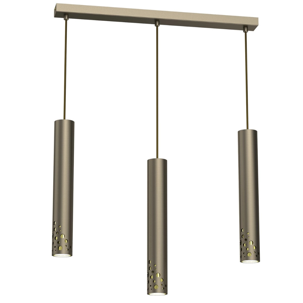 Lampada sospesa Altro Buble oro titanio barra 3xGU10