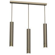 Lampada sospesa Altro Buble oro titanio barra 3xGU10