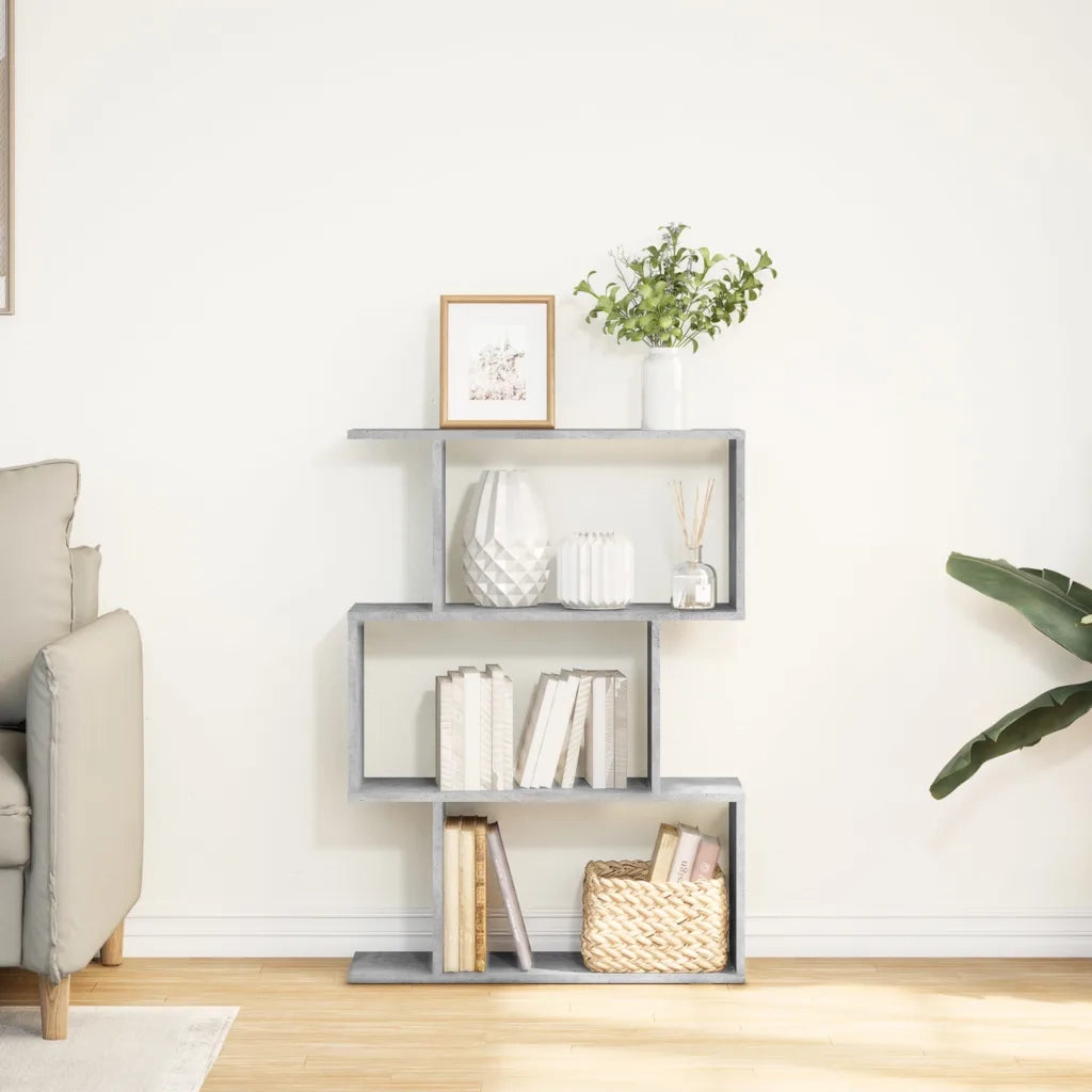 Divisorio 3 Piani-Set di 3 pannelli Paravento Grigio Cemento 70x24x97 cm Truciolato