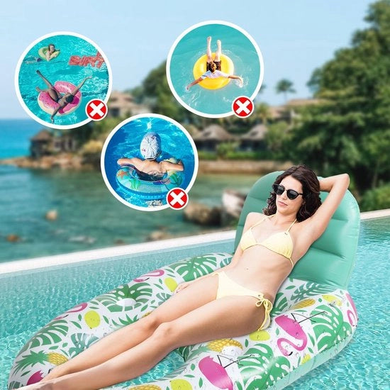 Sedia da Piscina Inflatabile Extra Grande con Orecchioni - Sedia da Bagno per Adulti - Sedia da Piscina per Piscina Lago Spiaggia