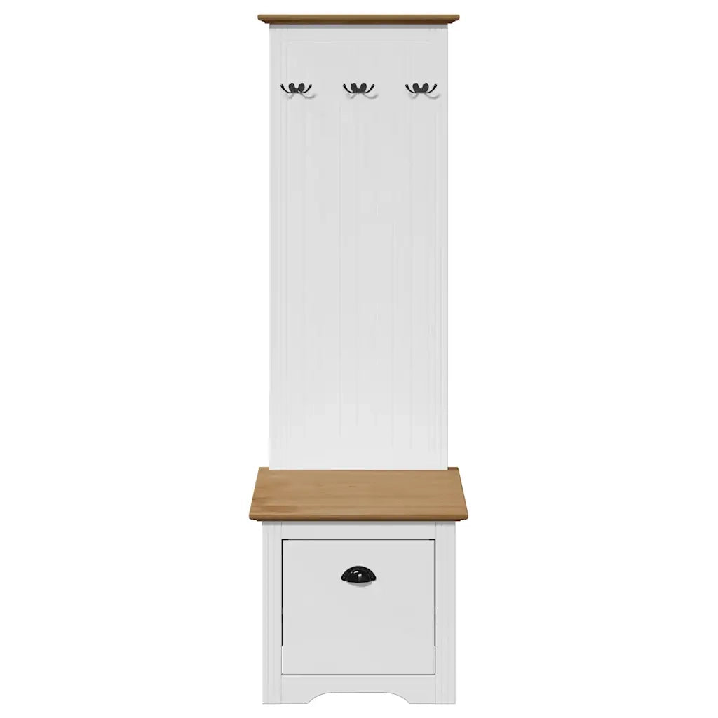 Mobile da Ingresso con Ganci BODO Bianco e Marrone 50x40x157 cm 4016873