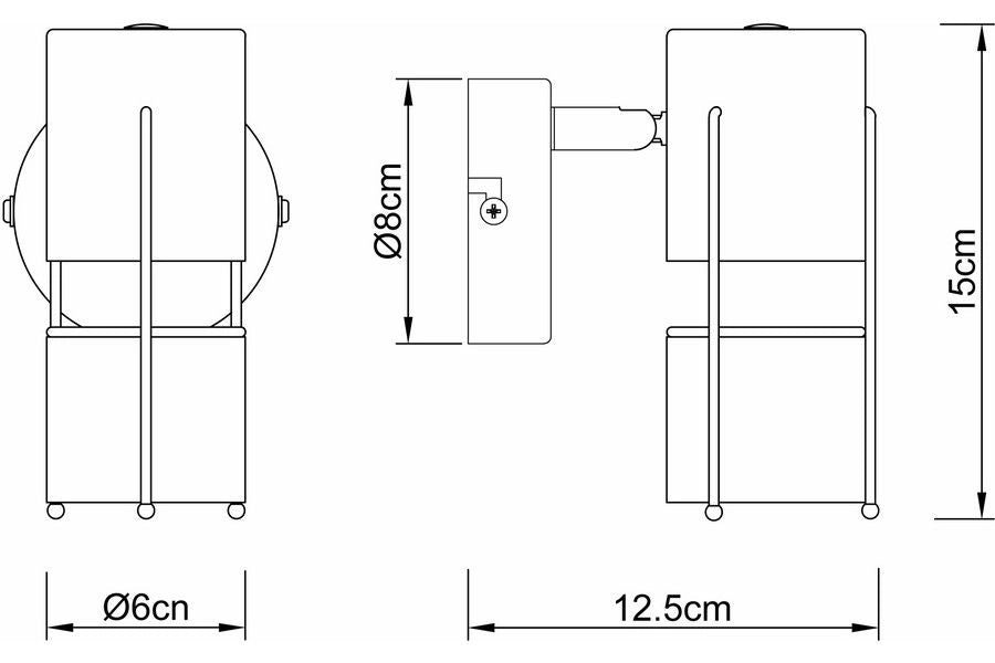 Applique nera industriale Scottie 1xE14 40W Reality