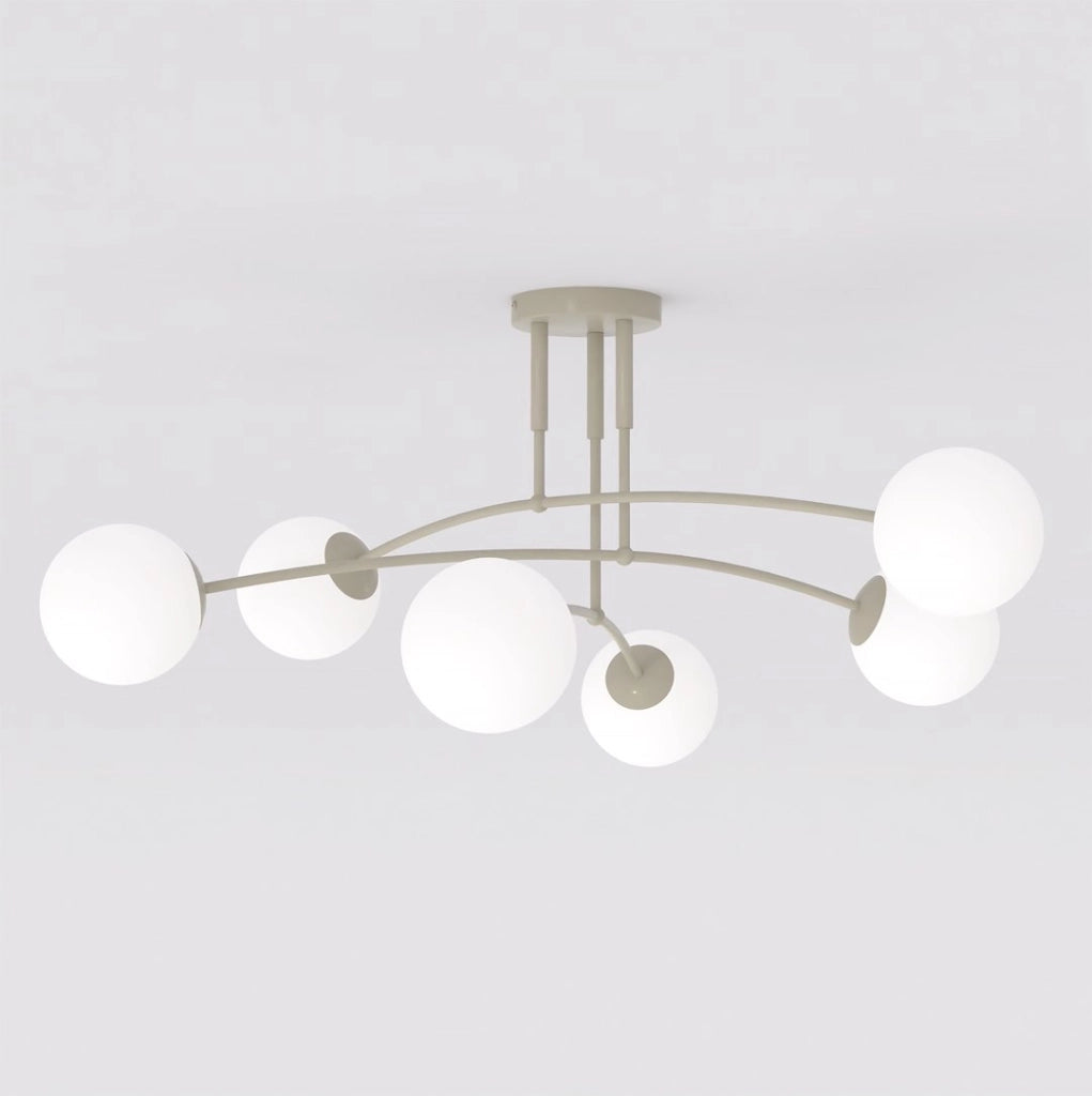 Plafoniera moderna PREGOS 6xE14 beige bianco Emibig