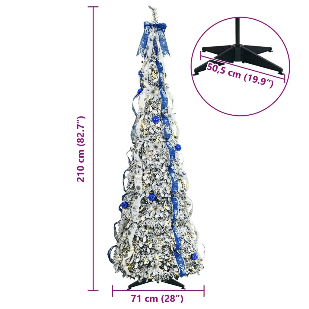 Albero di Natale artificiale con 200 LED Bianco 210 cm PVC 42018637