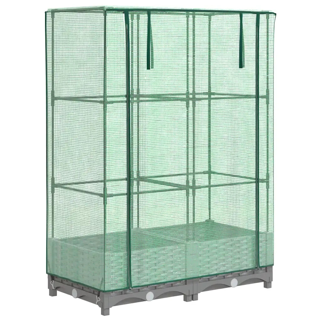Letto Rialzato con Copertura Serra Effetto Rattan 80x40x123 cm 4015852