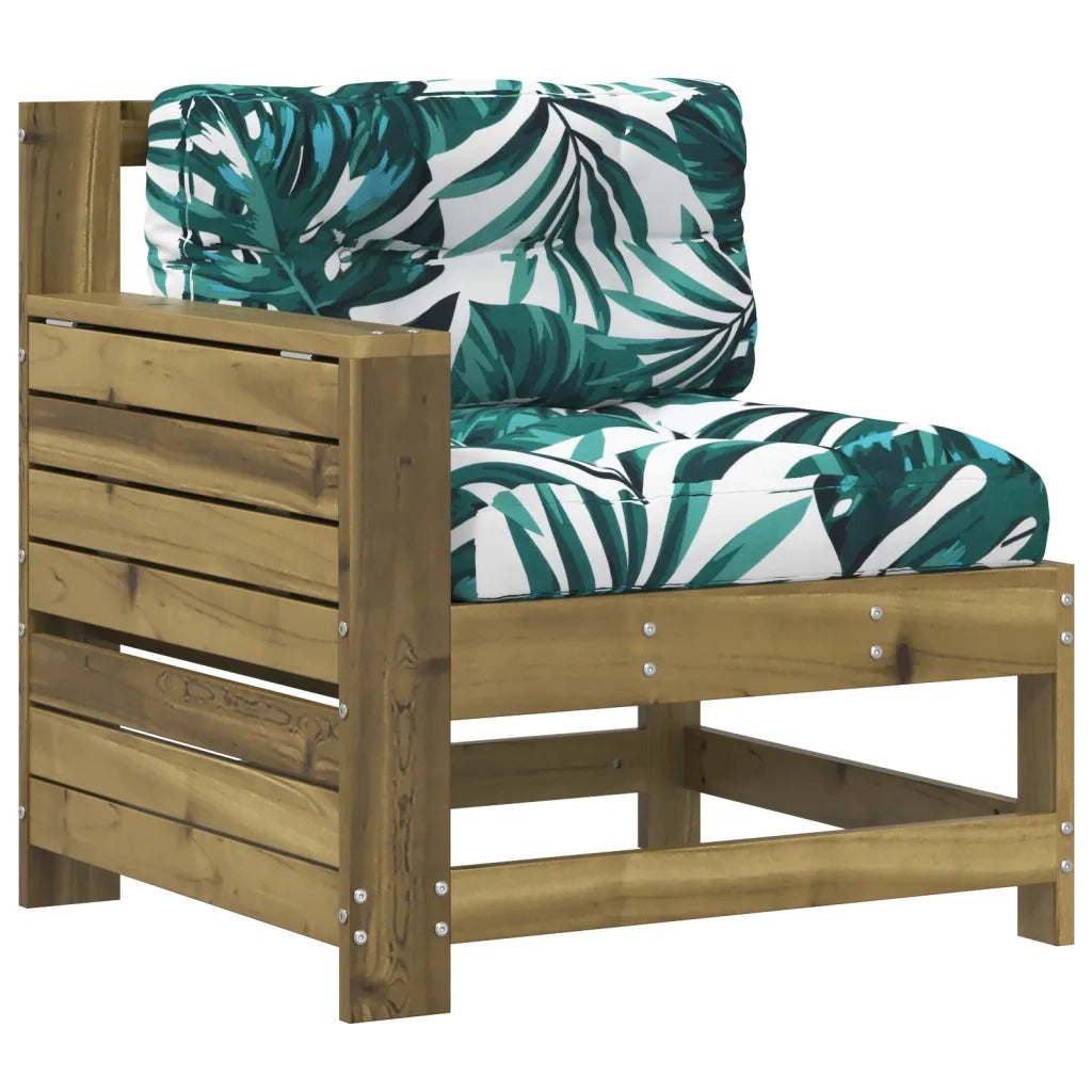 Divano da Giardino Senza Braccioli con Cuscini-Sofa da Giardino-Divano da esterno Impregnato Pino 453935