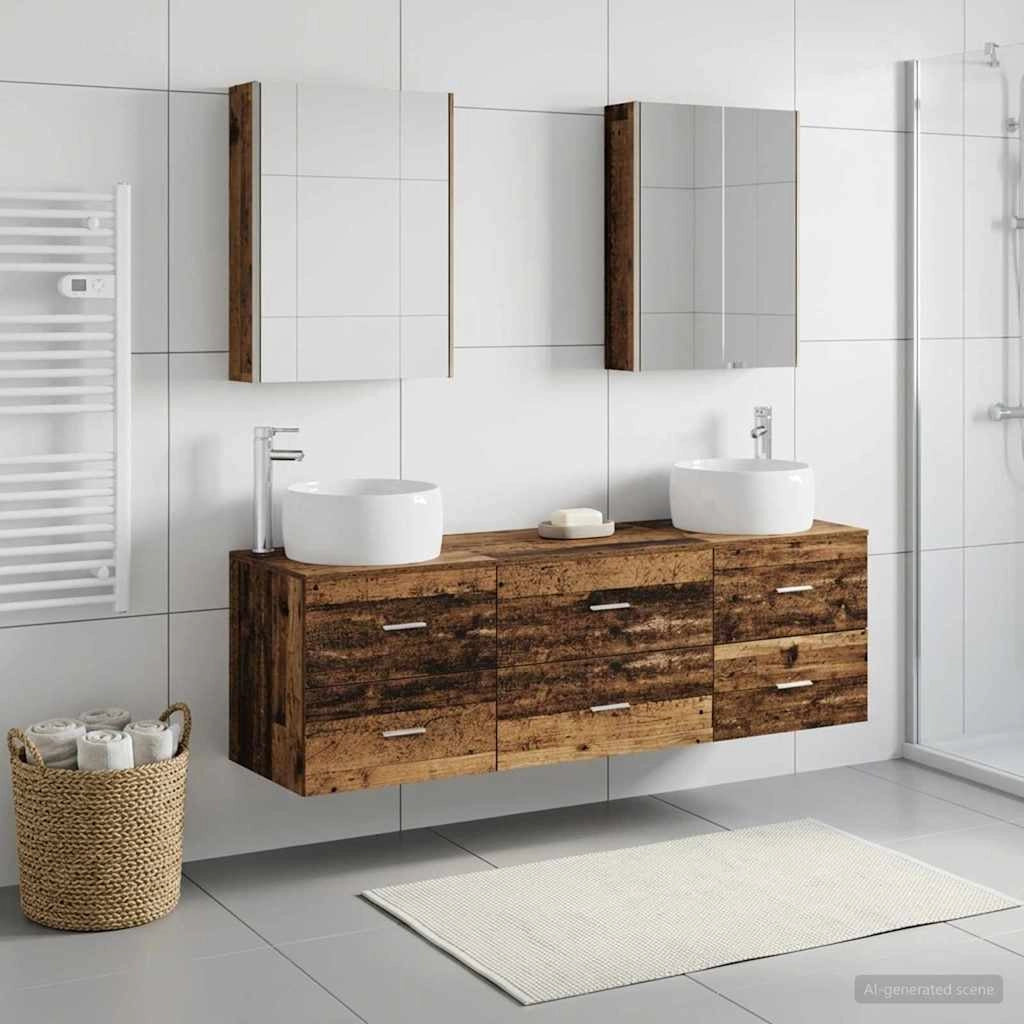 Set di mobili per il bagno 5 pz Legno antico 3407013