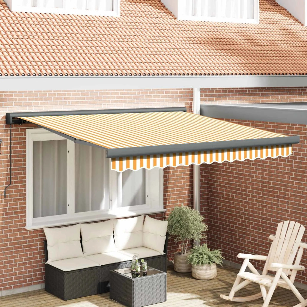 | Tenda retrattile | Blu e Bianco con Struttura Bianca 3,5 x 2,5 m 3154557