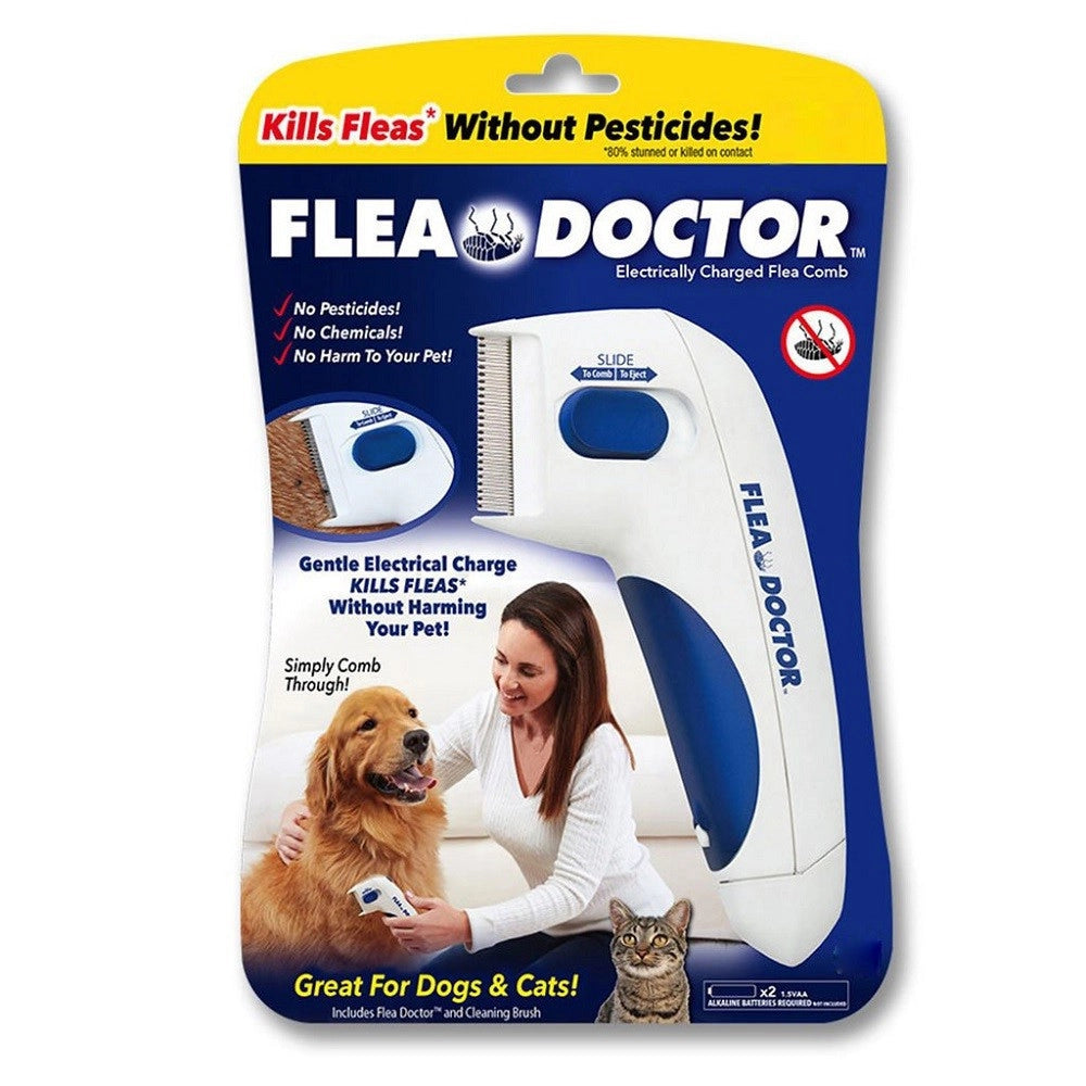 Trade Shop - Pettine Spazzola Elettrica Perfetto Per Pelo Gatto Cane Antipulci Batterie -