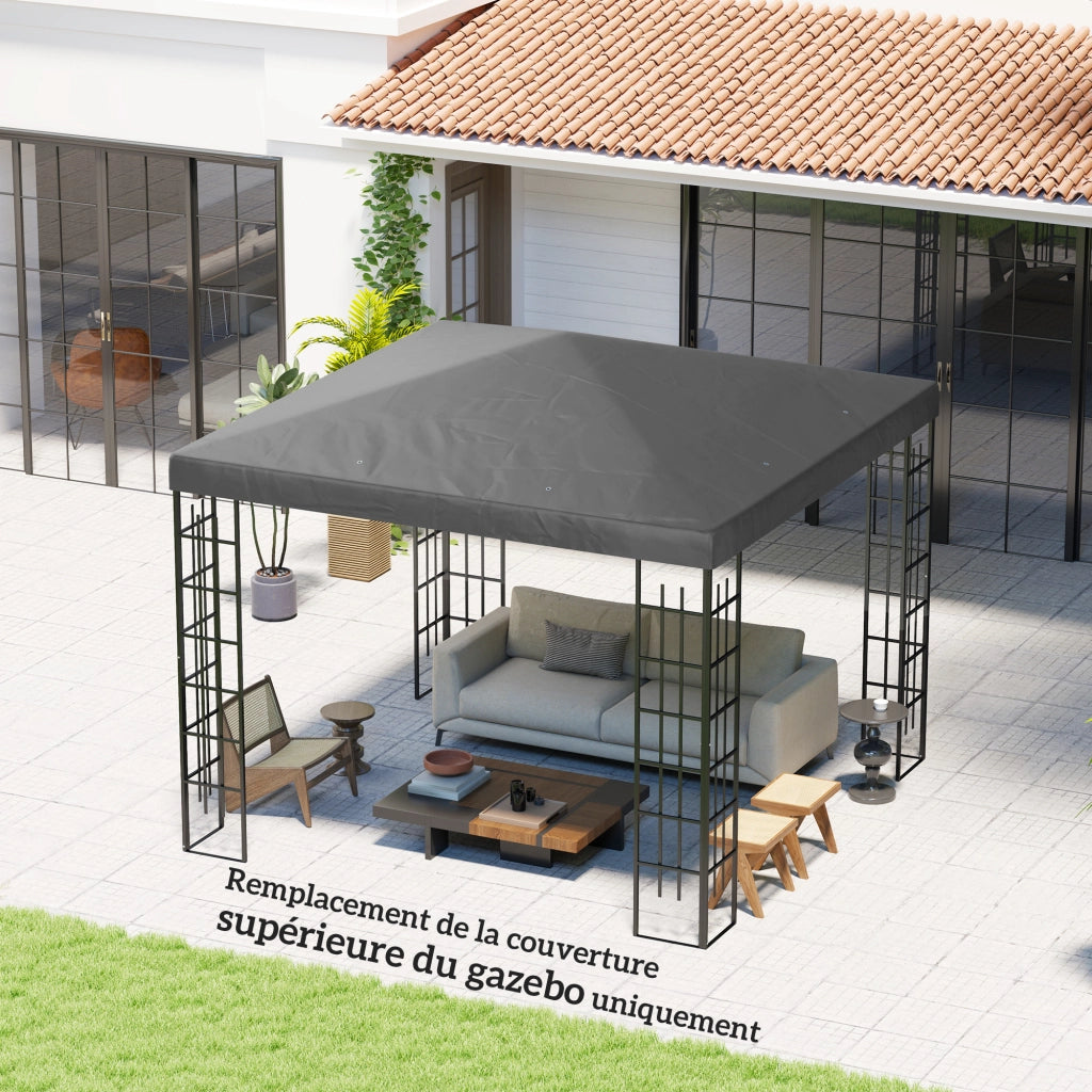 Telo di ricambio per gazebo 3x3m ¨C Xylo ¨C grigio scuro con protezione solare UPF30+