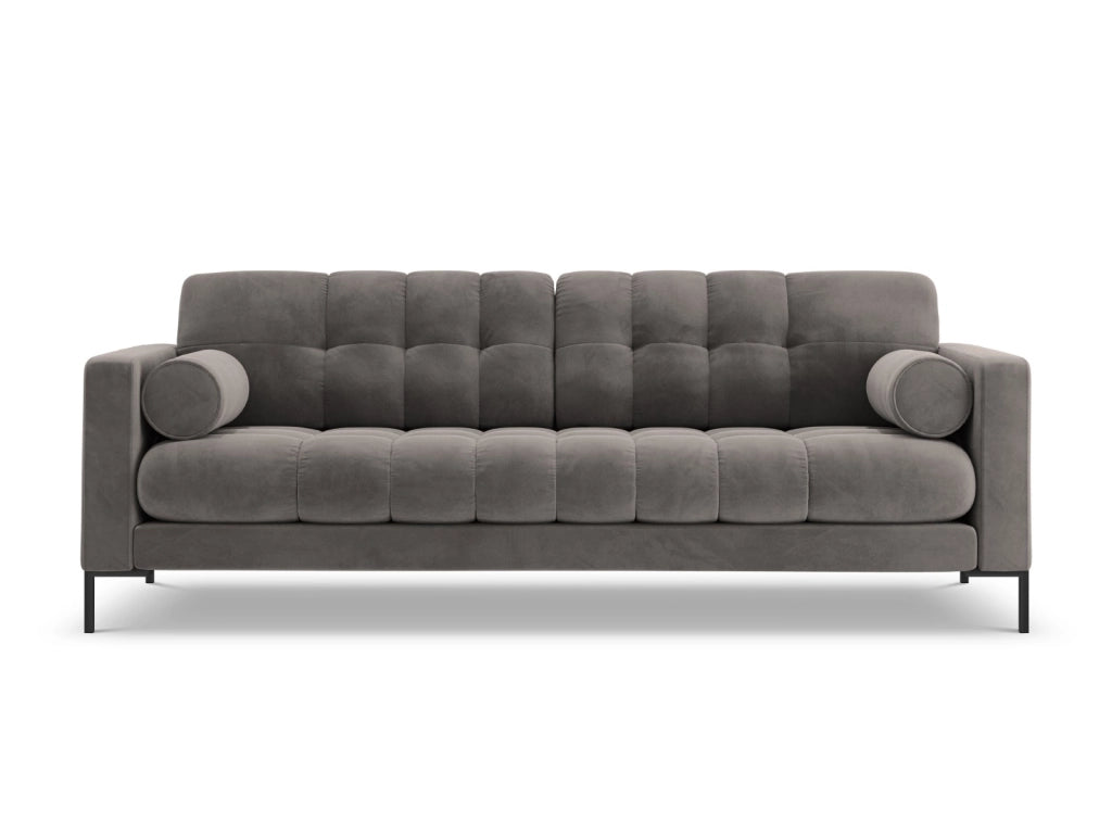 Cosmopolitan Design - Divano "Bali" 4 posti in velluto grigio chiaro 