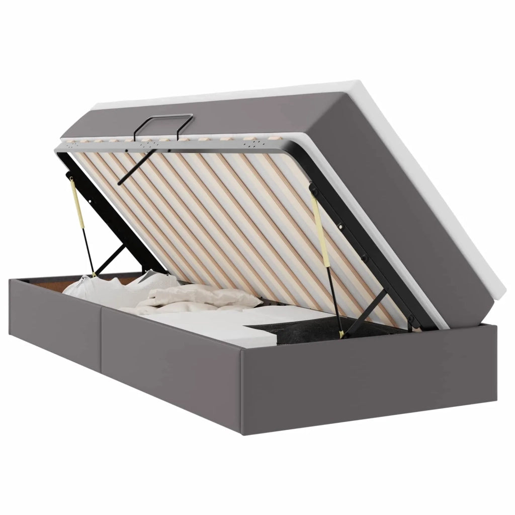Letto con contenitore e materasso Grigio 100 x 200 cm 3370152