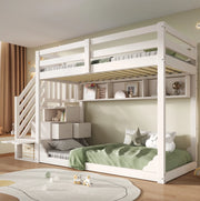 Letto a castello per bambini con scala contenitore e spazio salvaspazio