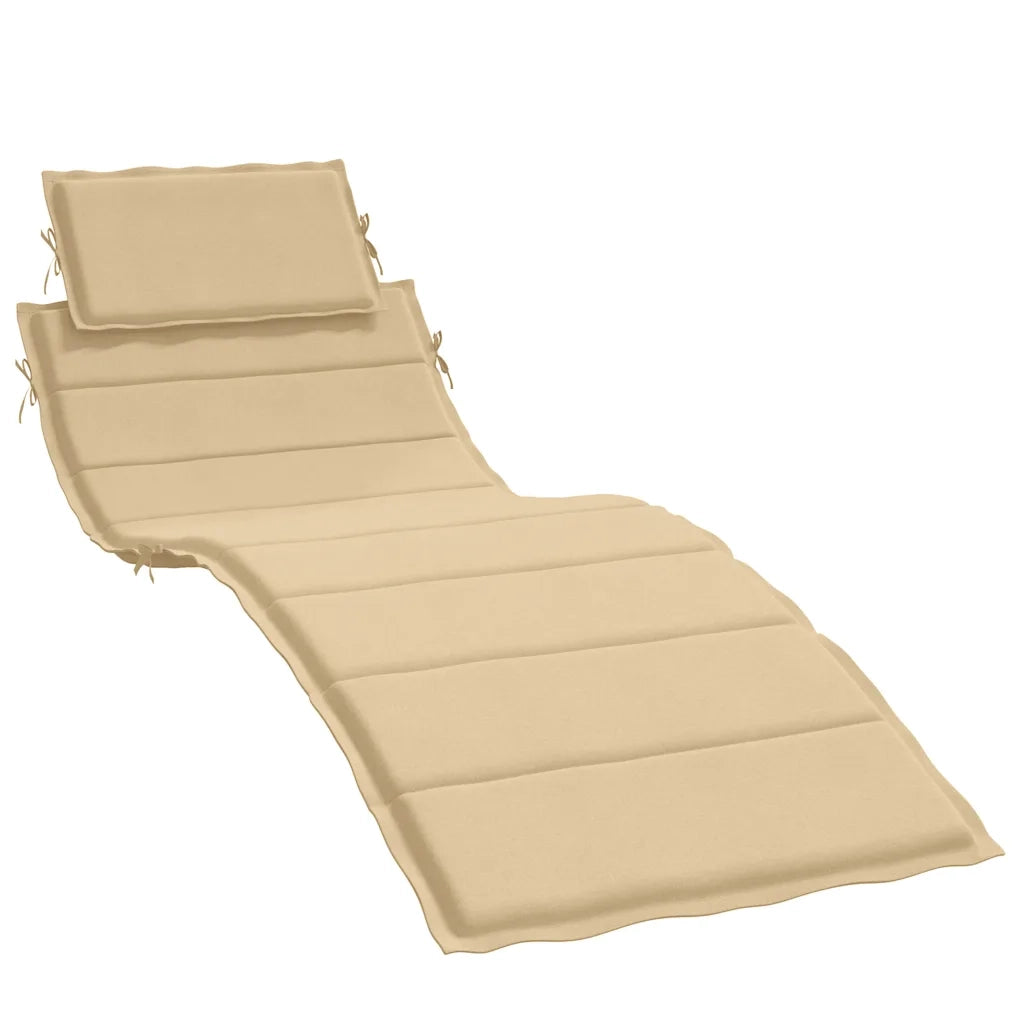 Cuscino per Lettino Prendisole Beige Mélange 186x58x4cm Tessuto 4002479
