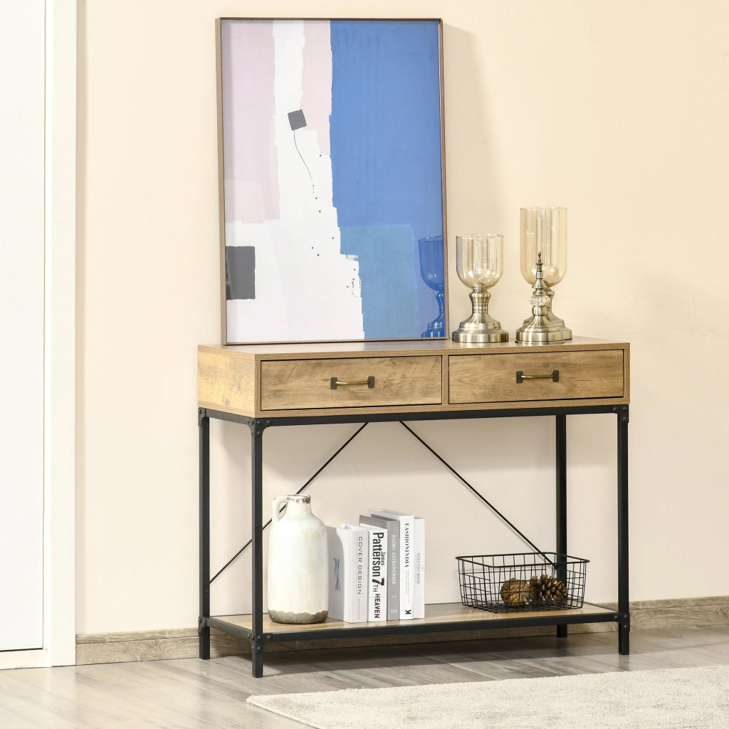 Consolle con 2 cassetti e ripiano ¨C Minimal ¨C Legno 100x35x76 cm
