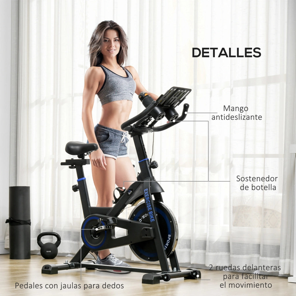 Bicicletta Statica con Resistenza Regolabile 8 kg ¨C Minimal ¨C Blu