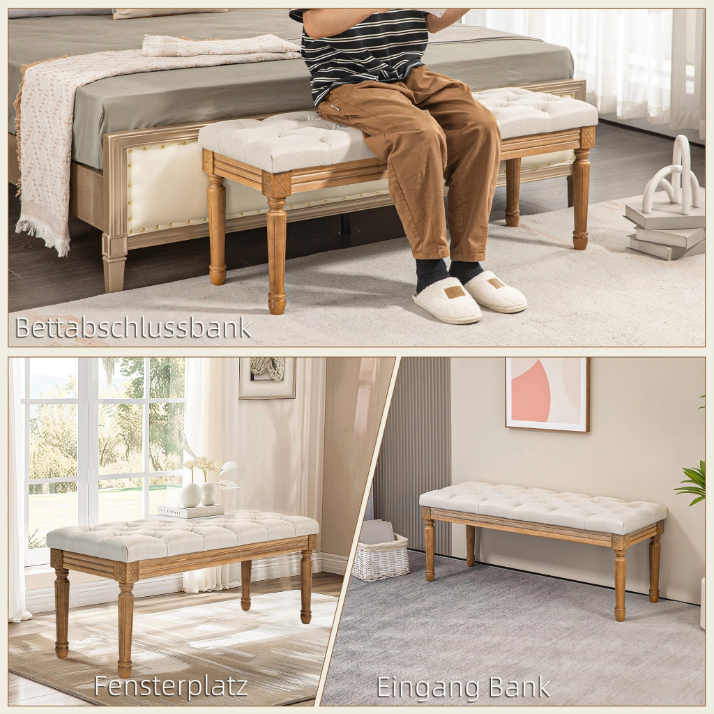 Letto imbottito con testiera ¨C Minimal ¨C 120x41x48cm, crema