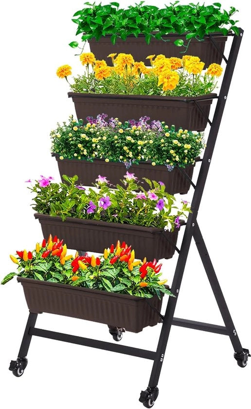 Bloembed Elevato a 5 Livelli per Fiori e Verdure per Interno e Esterno, Dimensione M