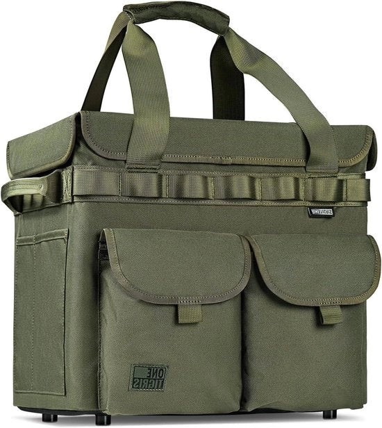 Cassa di stoccaggio pieghevole con coperchio per campeggio - Borsa di stoccaggio per esterno con maniglie