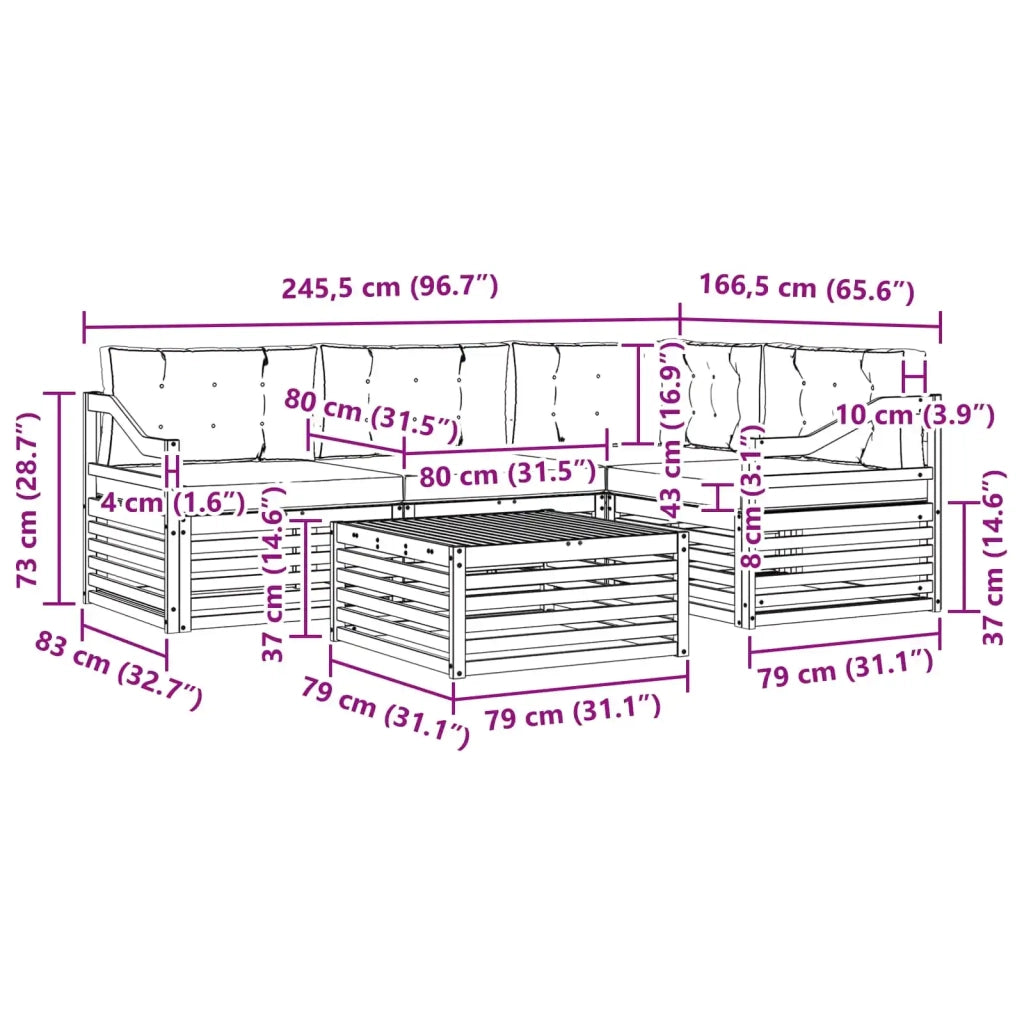 Set di divani da esterno con cuscino 5 pcs 3390461