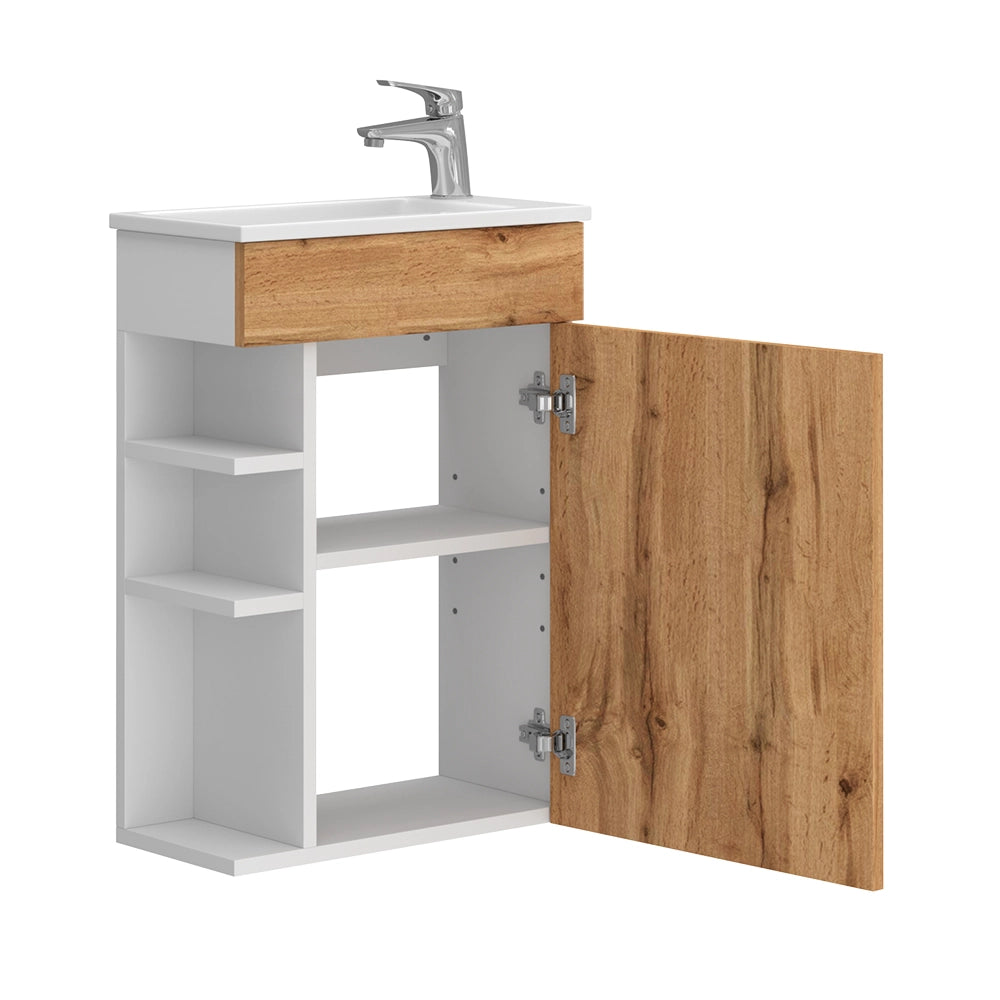 Vicco Set mobili bagno Quercia dorata 2 parti, con lavabo