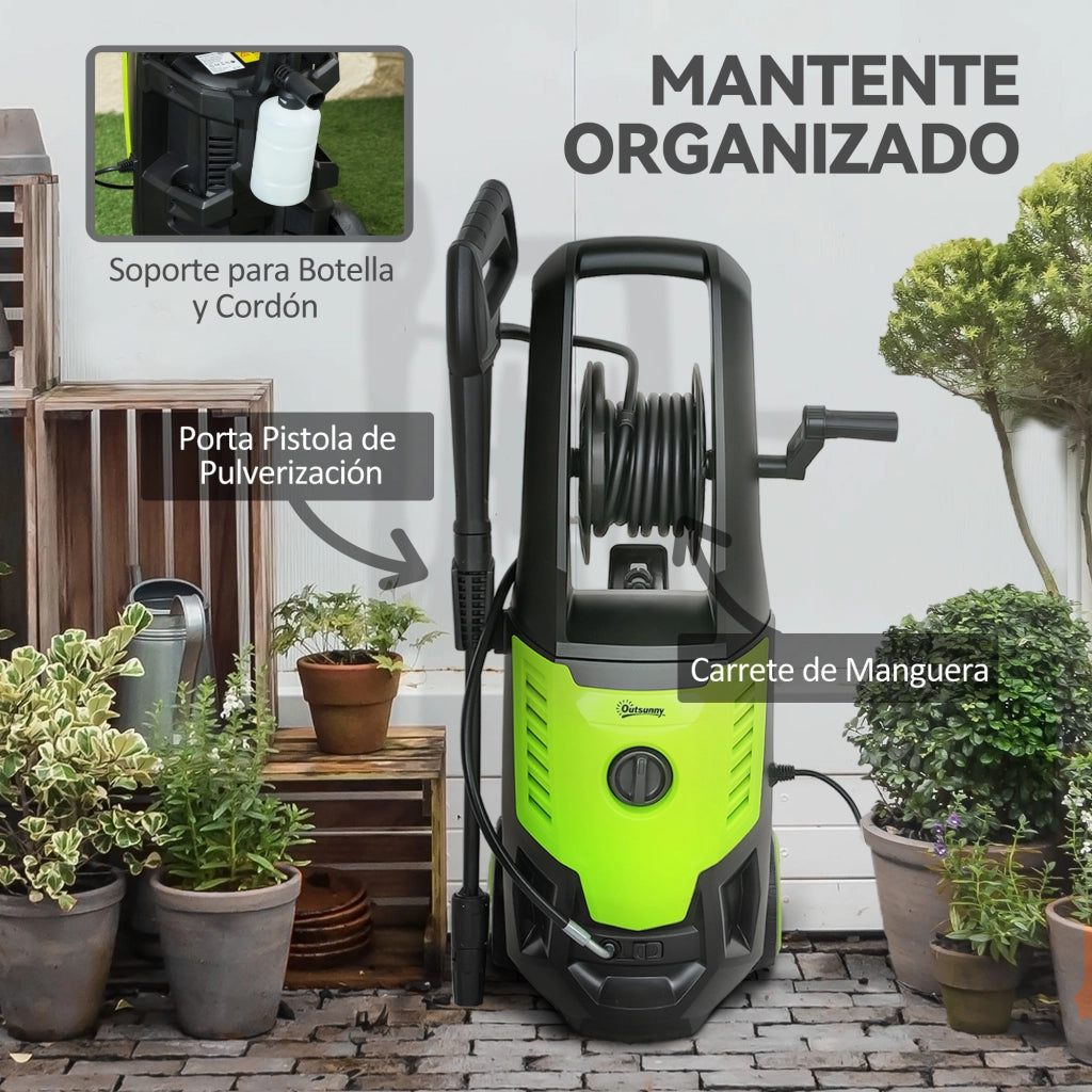 Pulitrice ad Alta Pressione 2200W ¨C zephmum ¨C Verde e Nero 32x32x80 cm