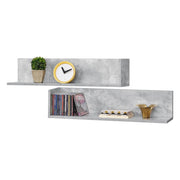 Set Elverum 2 Mensole da Parete a Forma di L 75 x 16,5 x 16,5 cm Effetto Cemento [en.casa]