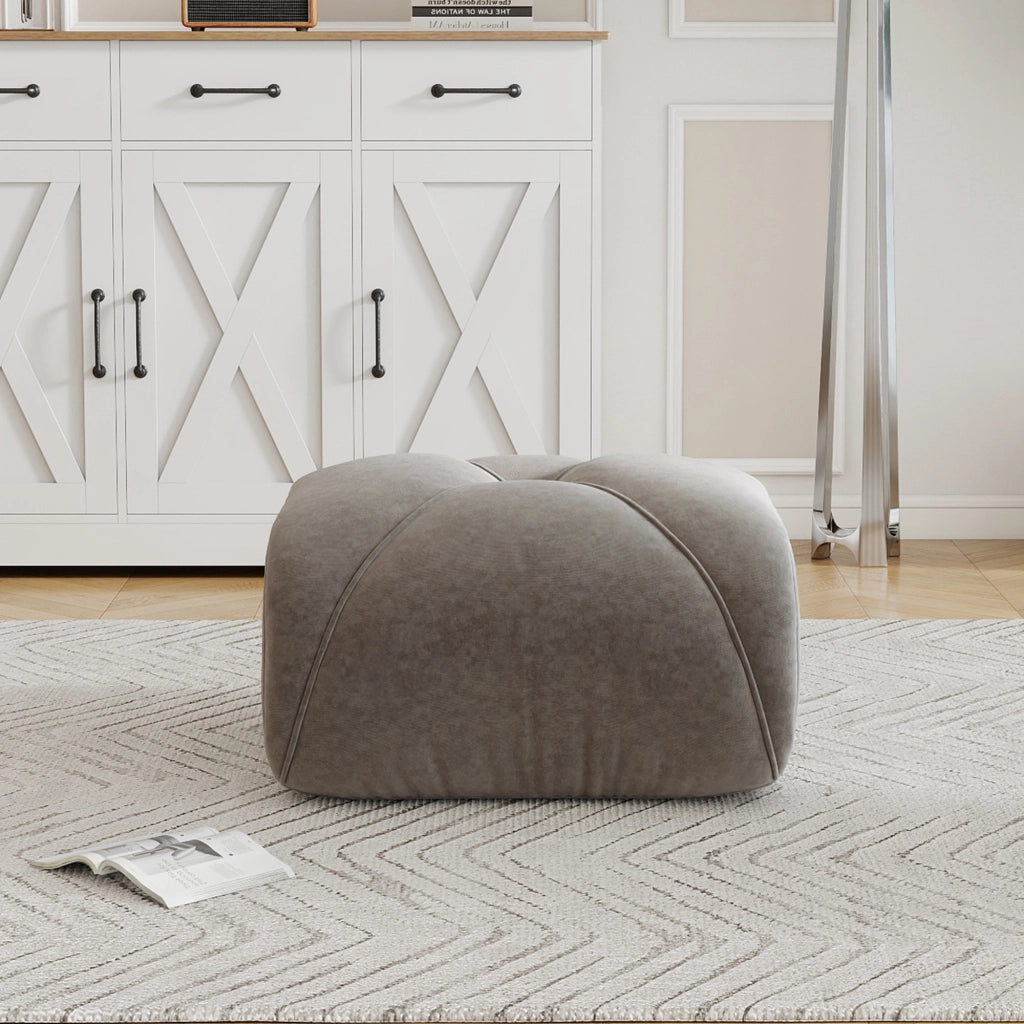 Divano modulare con schienale ergonomico e base antiscivolo in ciniglia, Tortora