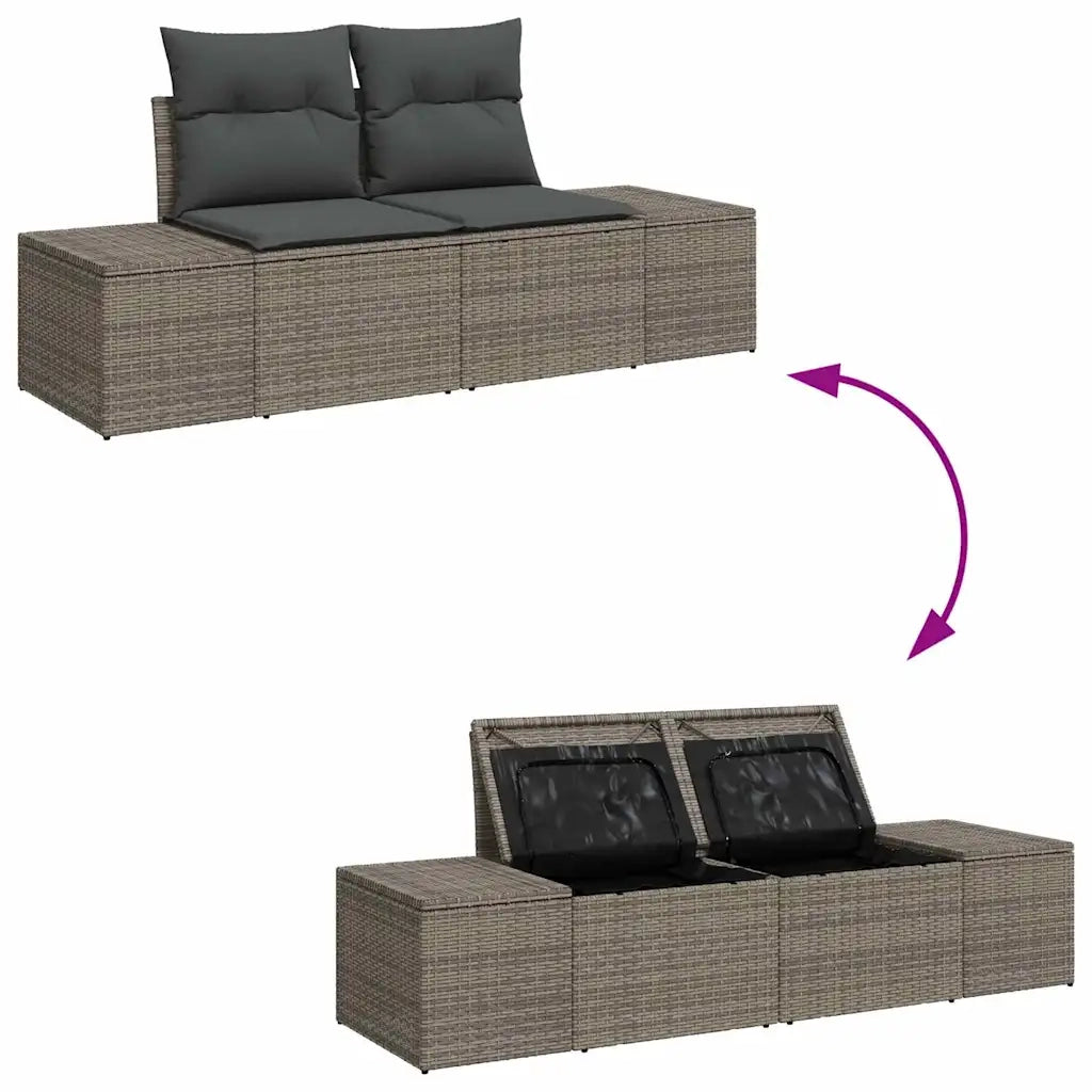 Set Divano da Giardino Grigio chiaro polyrattan 3355758