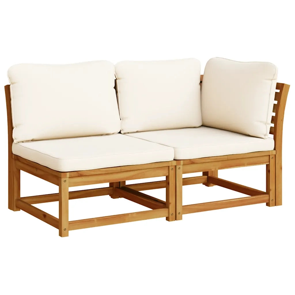 Set Mobili da Giardino 3pz con Cuscini Legno Massello di Acacia