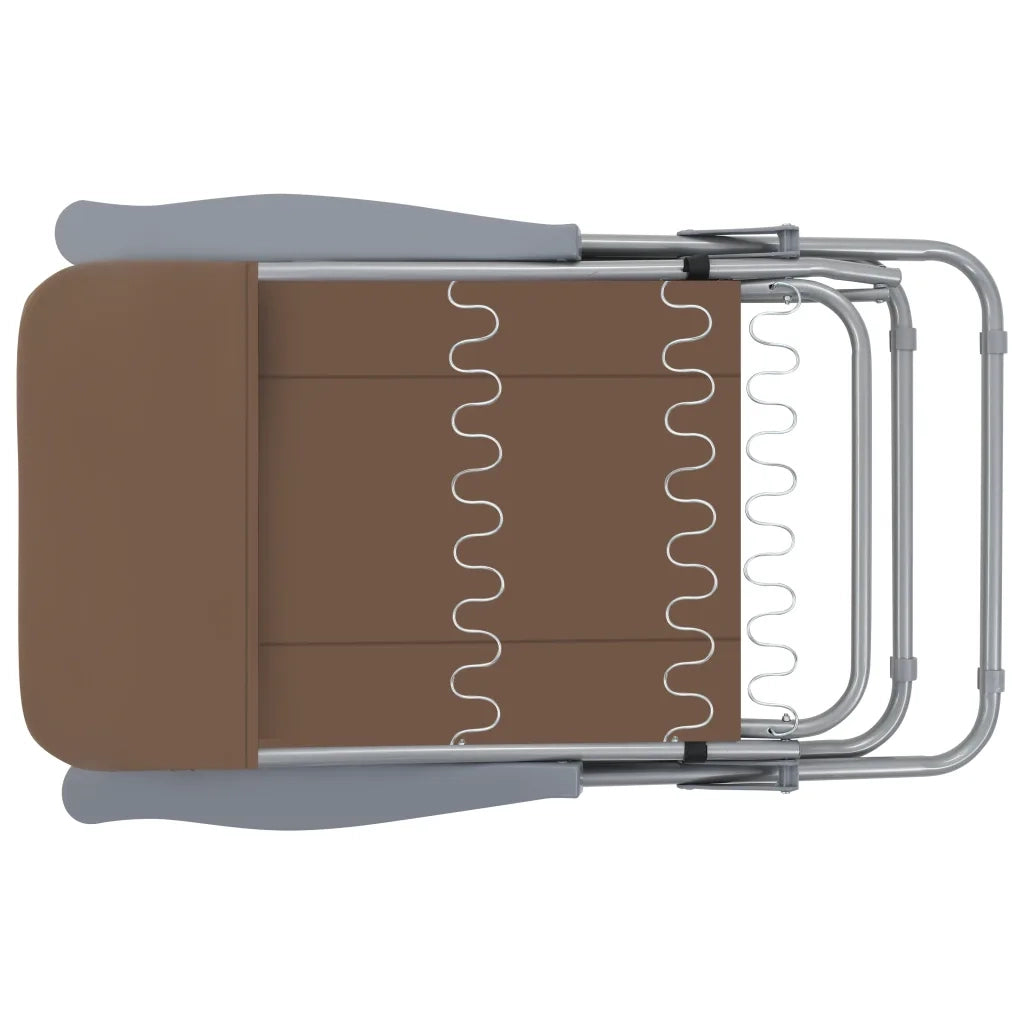 Sedie da Giardino Pieghevoli con Cuscino 2 pz Marrone 44321