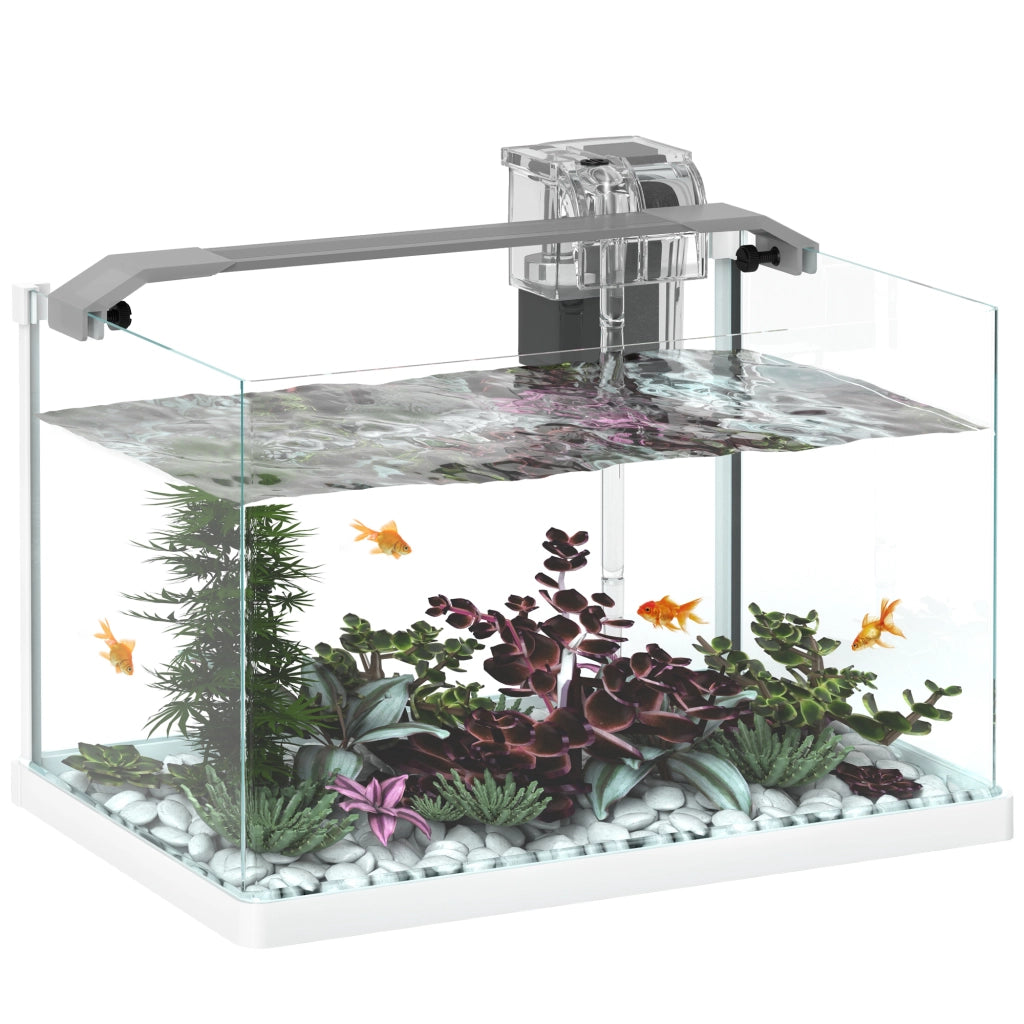Acquario con Luci LED, Filtro e Pompa ¨C Minimal ¨C 38x26x27 cm Bianco