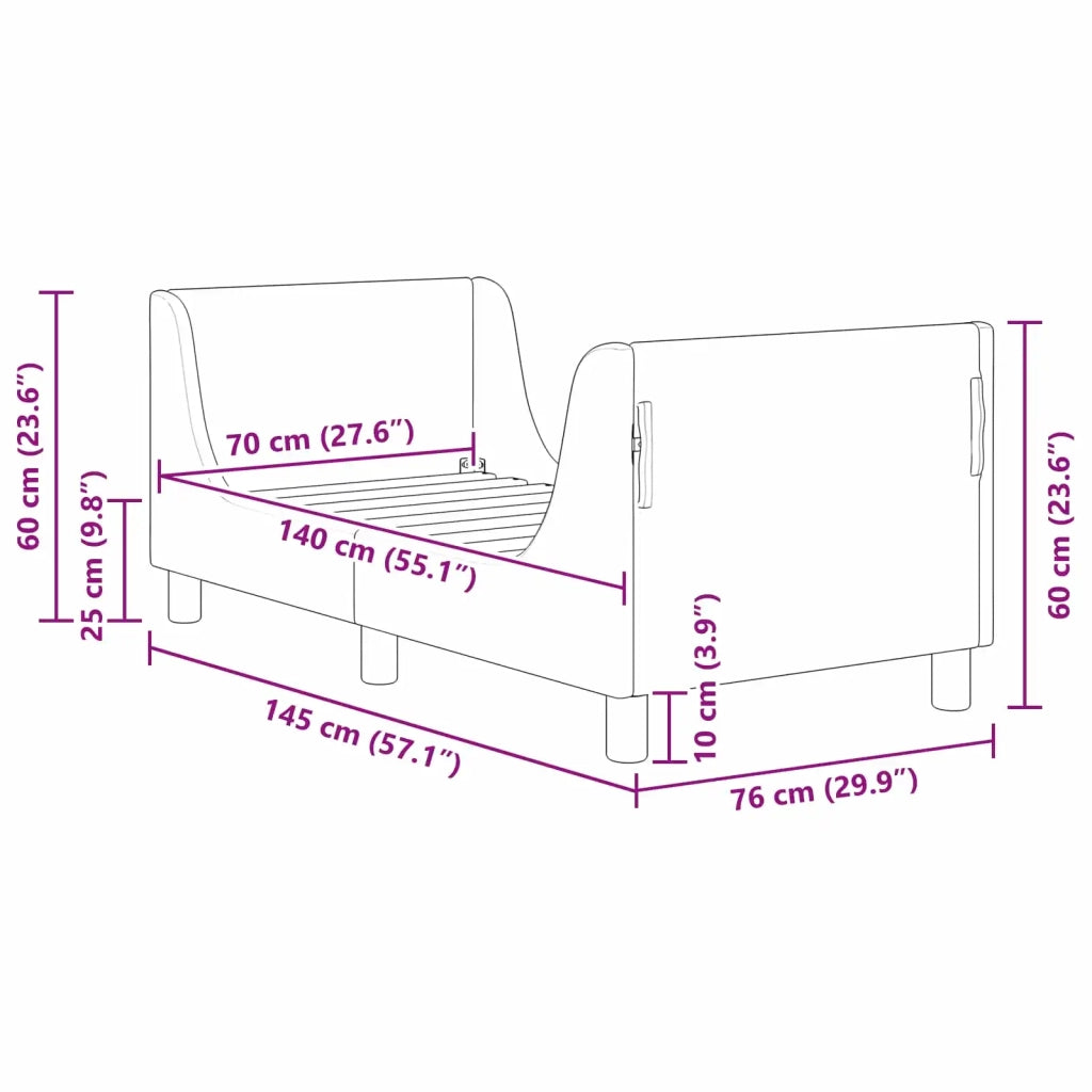 Struttura letto per bambini con testata Grigio chiaro 42010847