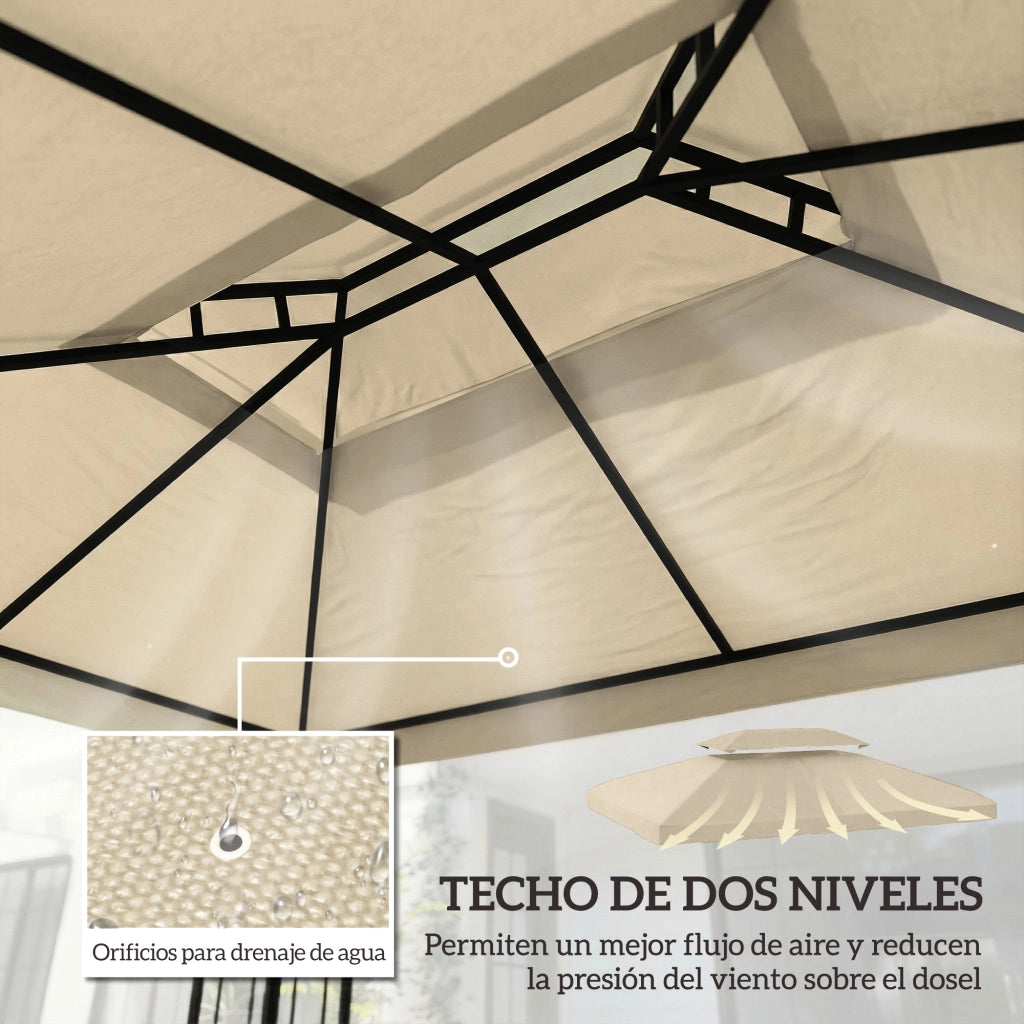 Toldo da giardino 4x3 m ¨C Minimal ¨C bianco crema
