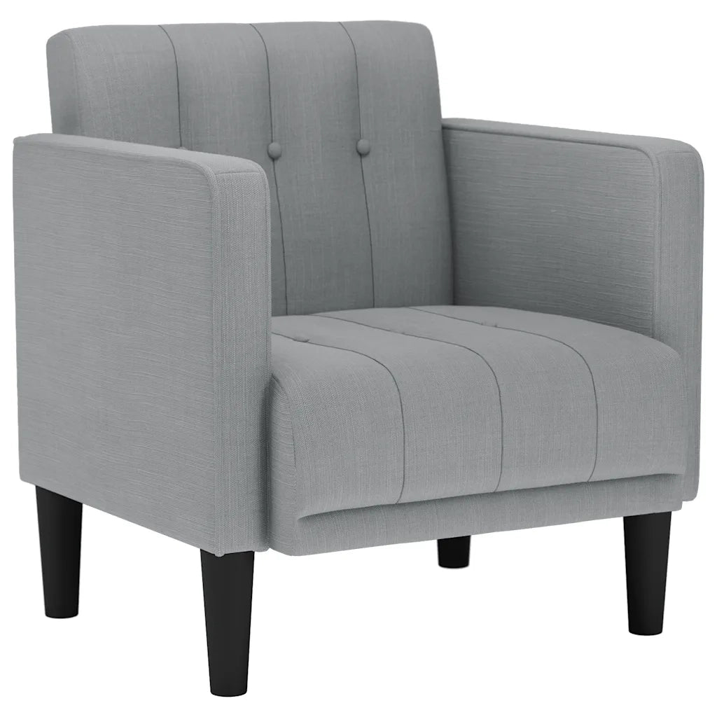 Divano Sedia con Braccioli-Poltrona-Sofa Relax Grigio Chiaro 53 cm in Tessuto