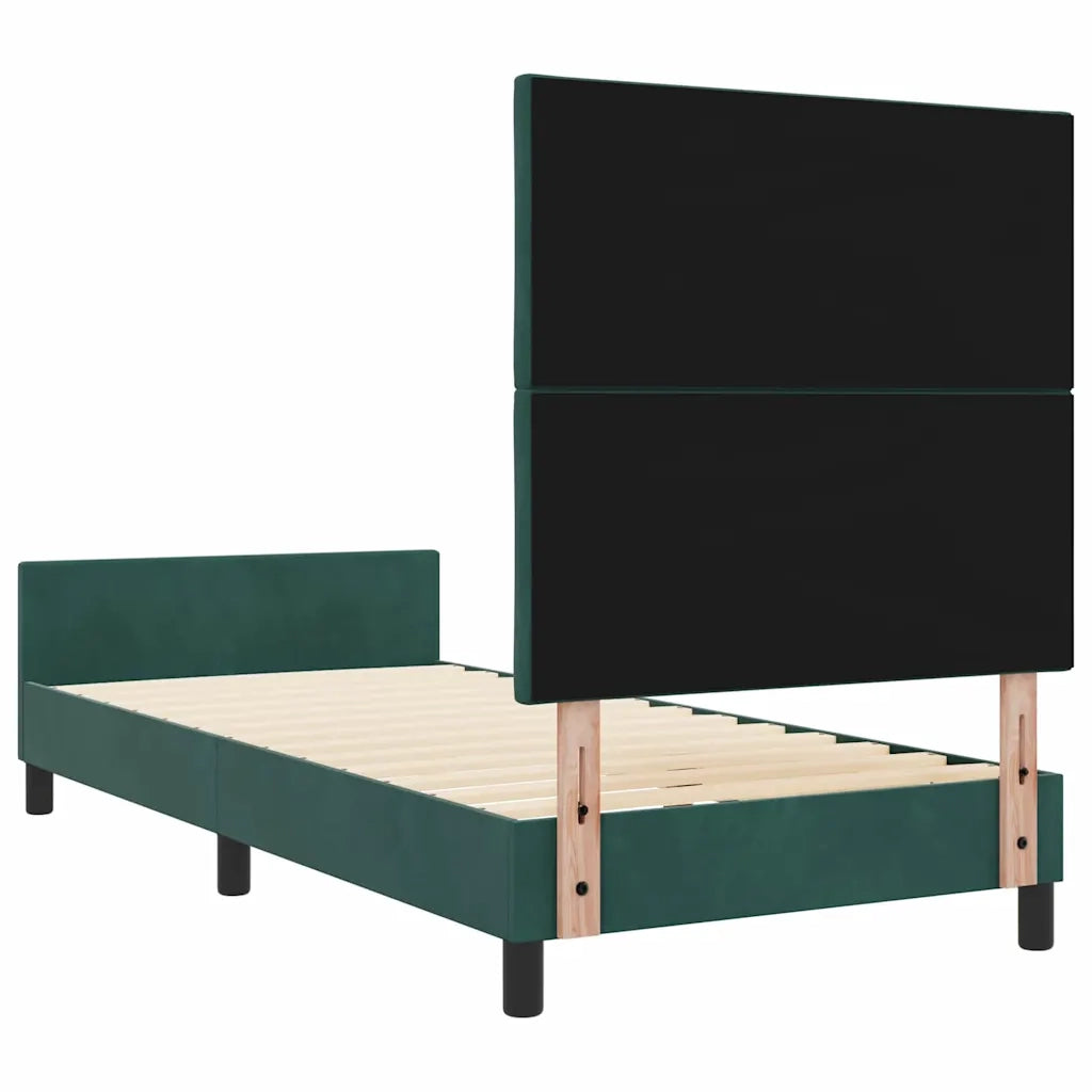 Letto a molle con testiera Verde Scuro 90 x 200 cm Velluto 3344984