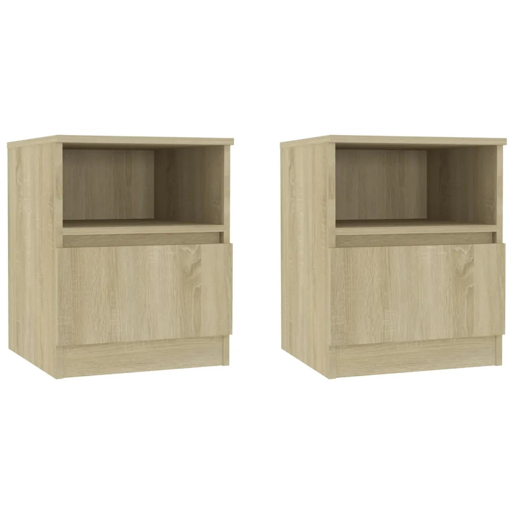 Set di 2 Comodini | Armadio da Notte | Mobiletto da notte Rovere Sonoma 40x40x50 cm in Legno Multistrato