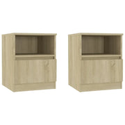 Set di 2 Comodini | Armadio da Notte | Mobiletto da notte Rovere Sonoma 40x40x50 cm in Legno Multistrato